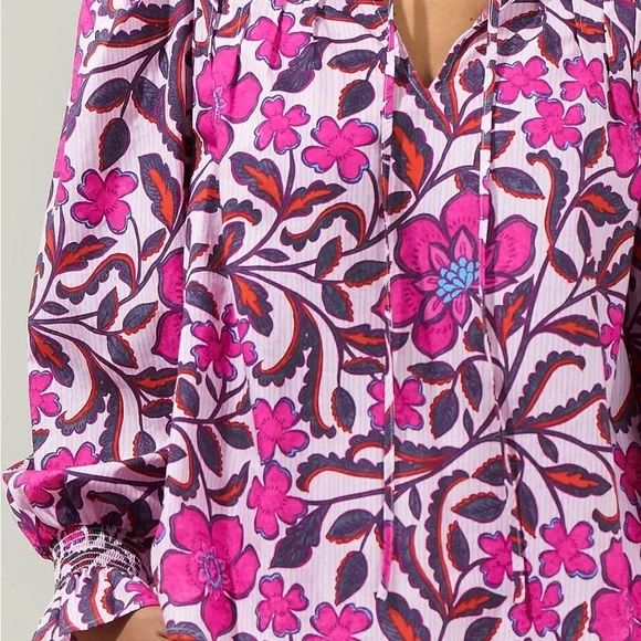 Sugarlips Pink and Purple Floral Blouse - Picture 4 of 8